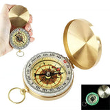 Mini Pocket Brass Golden Luminous Compass