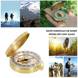 Mini Pocket Brass Golden Luminous Compass