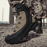 Leather Men Ankle Military Combat Boots